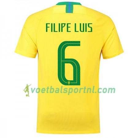 Brazilië Filipe Luis 6 Thuis Shirt WK voetbal 2018